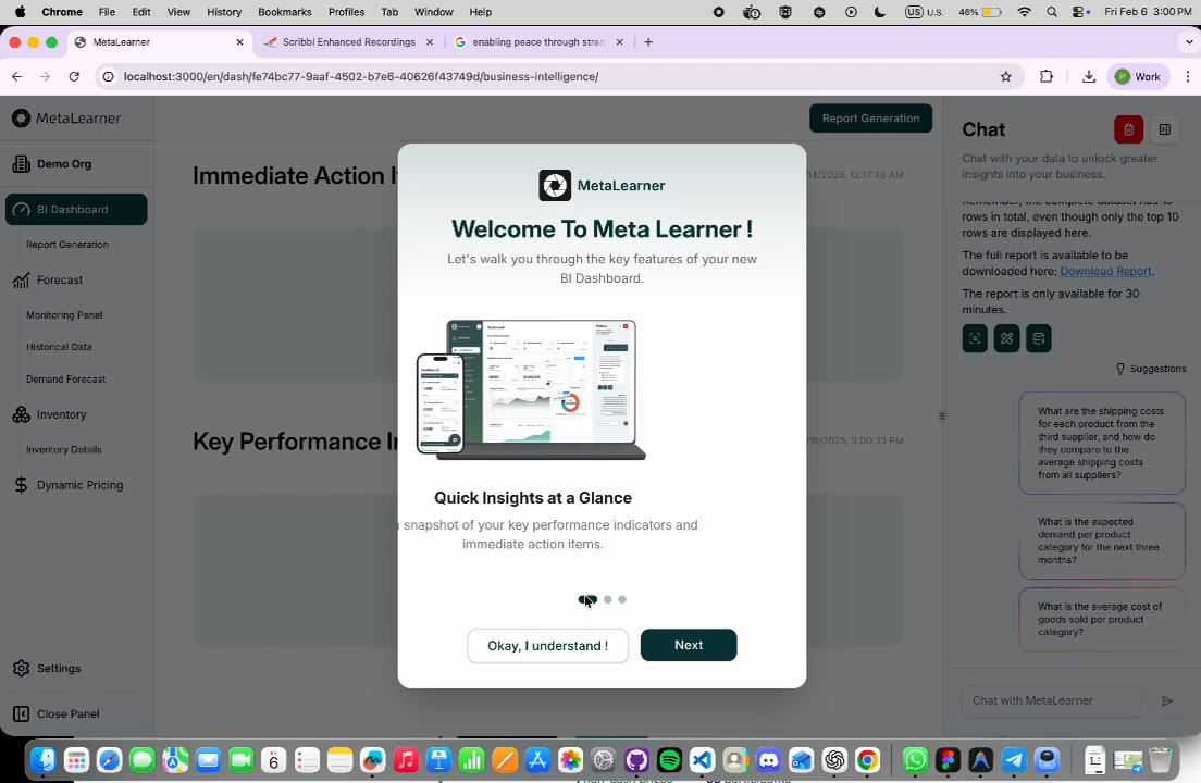 Onboarding end frame
