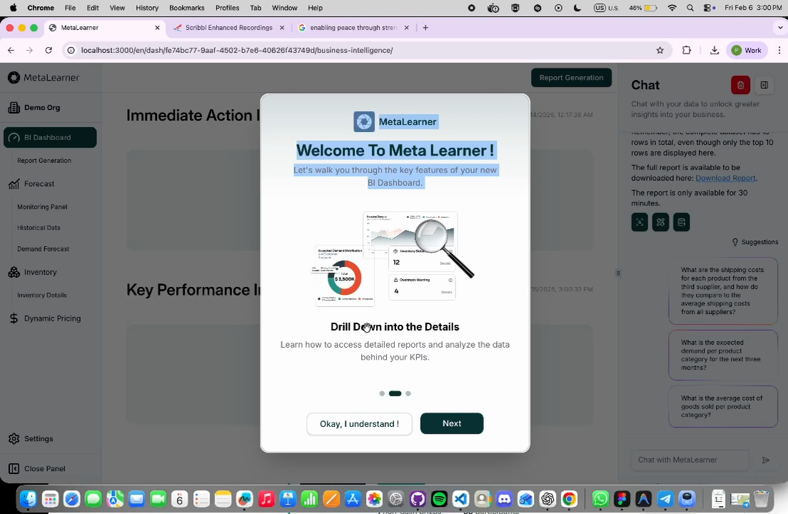 Onboarding mid frame